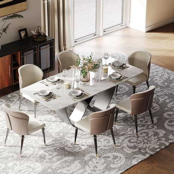 Amara Table (Glossy White) 6 Chair - Pay On Delivery $1,490.00