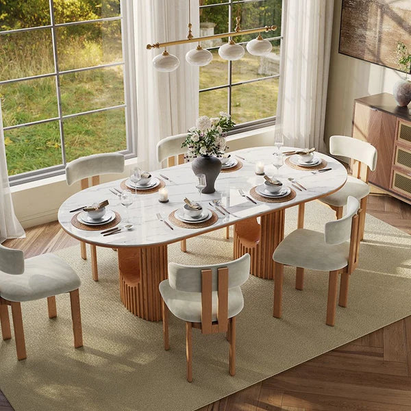 Silvo 79" Table (Glossy White) 6 Chair - Pay On Delivery $1,450.00