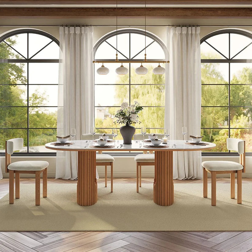 Silvo 79" Table (Glossy White) 6 Chair - Pay On Delivery $1,450.00