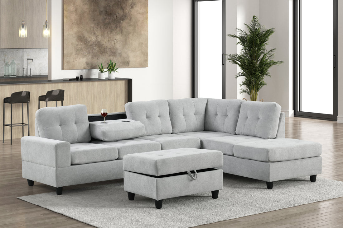 41Heights Reversible Sectional + Ottoman - Pay On Delivery $680.00