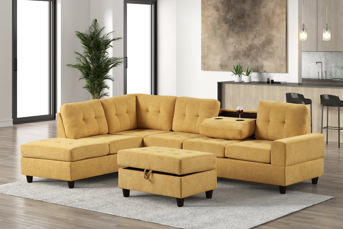 47Heights Reversible Sectional + Ottoman - Pay On Delivery $680.00