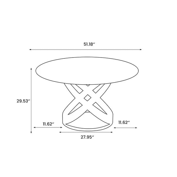 Sami 51" Modern Glass Table - Pay On Delivery $950.00