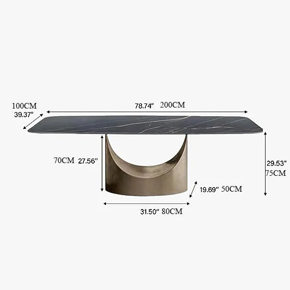 Lexi Black Table (Matte Sintered Stone) DINING - Pay On Delivery $2,060.00