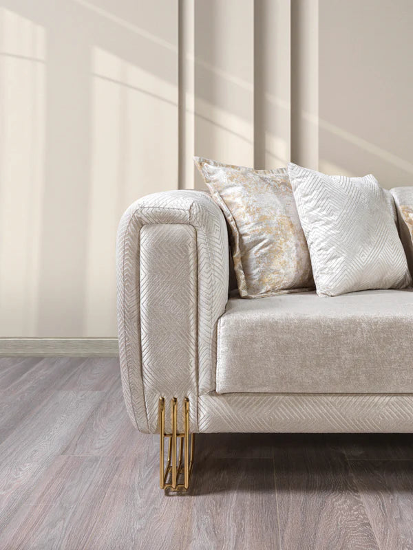 Santana Ivory Velvet Sofa 89" & Loveseat 69" Pay On Delivery $1,520.00