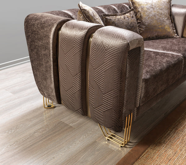 Santana Coffee Velvet Sofa 89" & Loveseat 69" Pay On Delivery $1,520.00