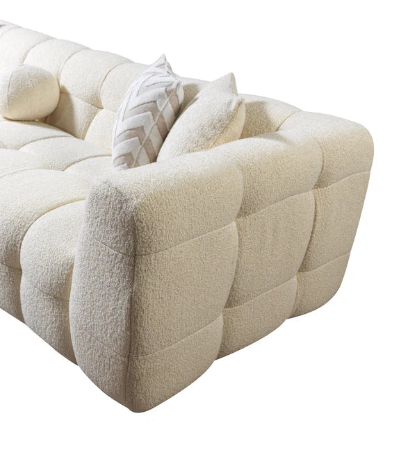 Ivy Ivory Boucle LAF 110" Sectional - Pay On Delivery $1,410.00