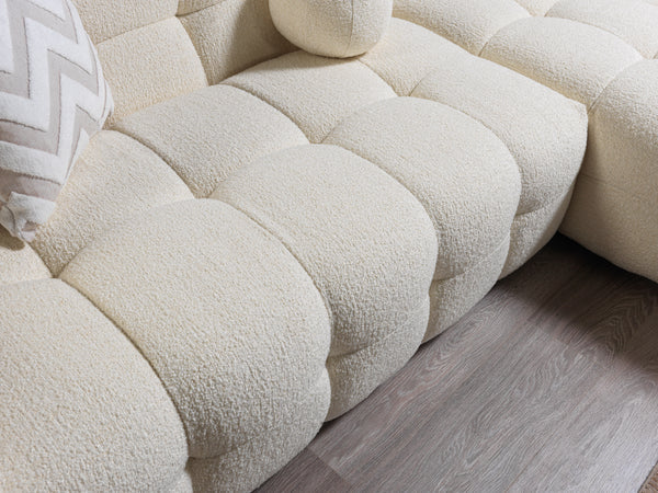 Ivy Sand Boucle RAF 110" Sectional - Pay On Delivery $1,410.00