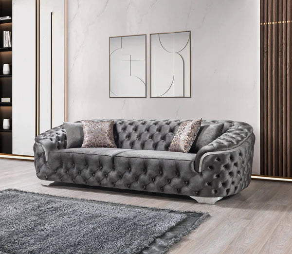Lupino Gray Velvet Sofa & Loveseat - Pay On Delivery $1,590.00