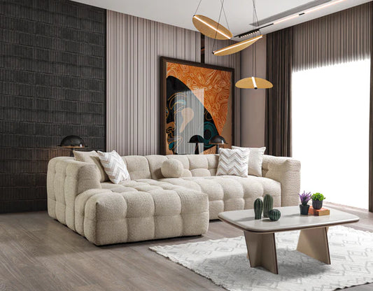 Ivy Sand Boucle LAF 110" Sectional - Pay On Delivery $1,410.00