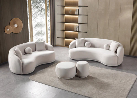 Bonita Ivory Velvet Sofa 91" & Loveseat 81""Pay On Delivery $1,590.00