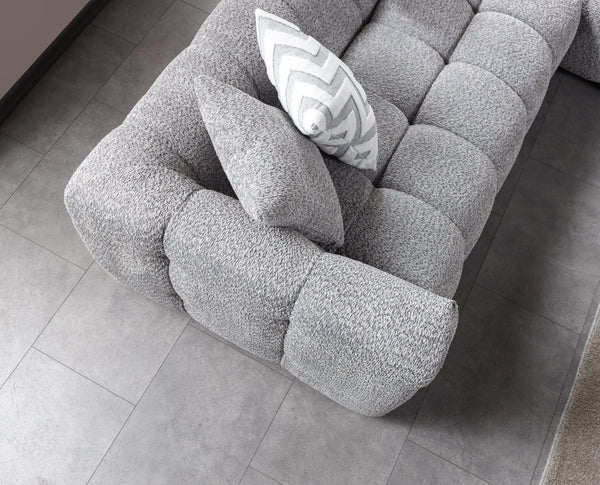 Ivy Gray Boucle RAF 110" Sectional - Pay On Delivery $1,410.00