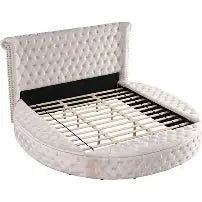 5202IV BRIGITTE BED FRAME IVORY Platform Bed Queen - Pay On Delivery $715.00