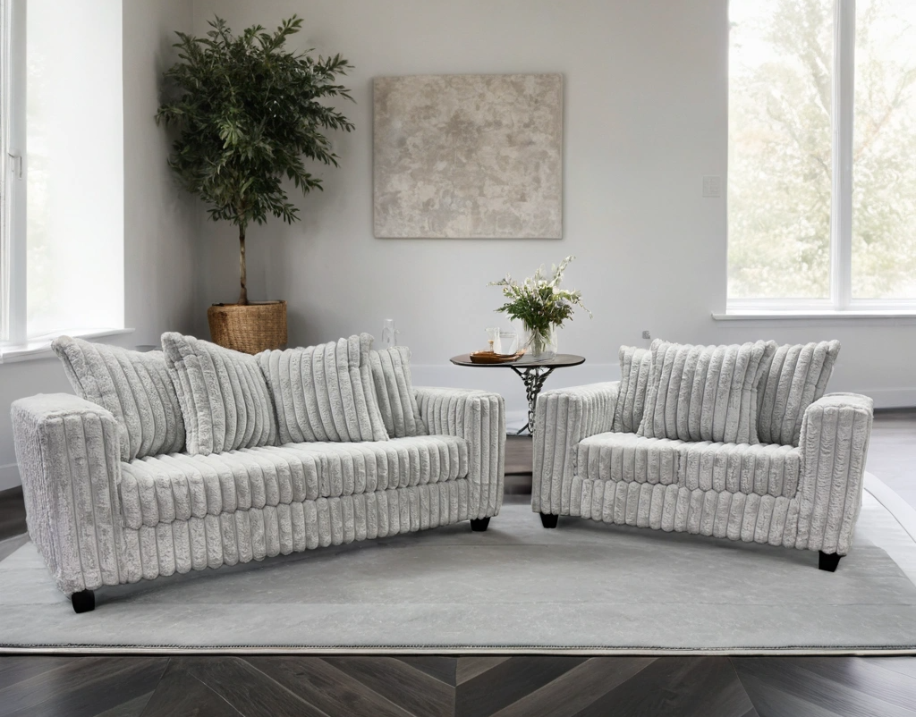 510 Gray - Sofa & Loveseat Set - Pay On Delivery $640.00