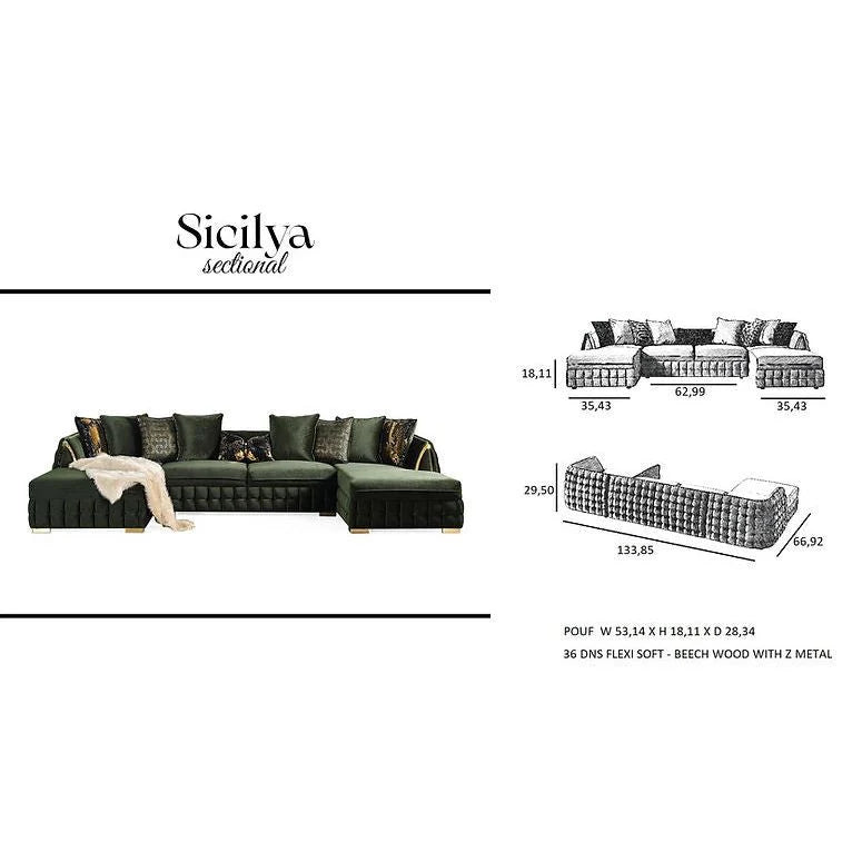 Sicilya Sectional (Grey) - Pay On Delivery $1,430.00