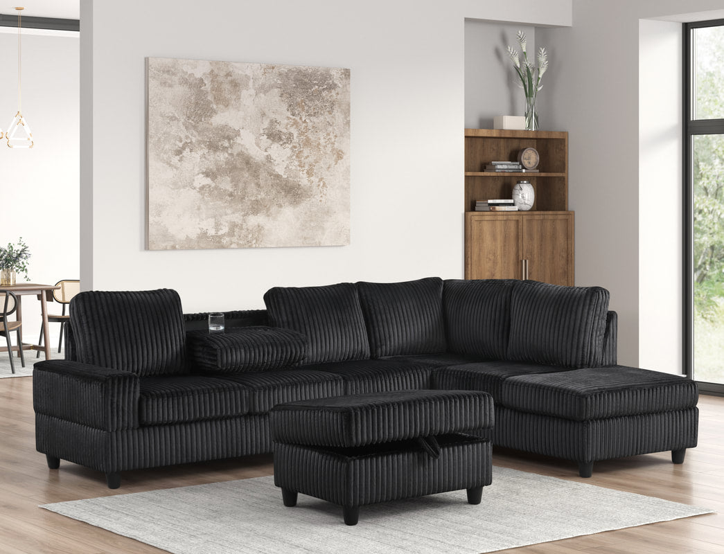 48Heights Reversible Sectional + Ottoman Set Pay On Delivery $710.00