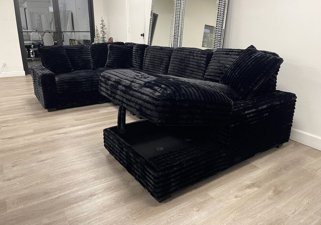 Alisson Black Sectional - Pay On Delivery $1,090