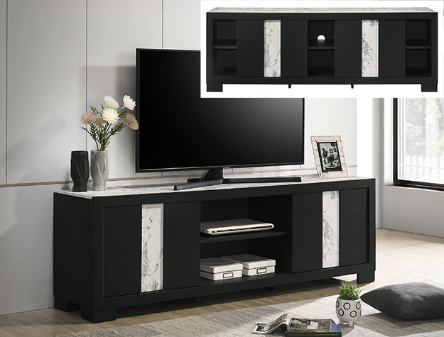 B6835-99 RANGLEY TV STAND - BLACK - Pay On Delivery $360.00