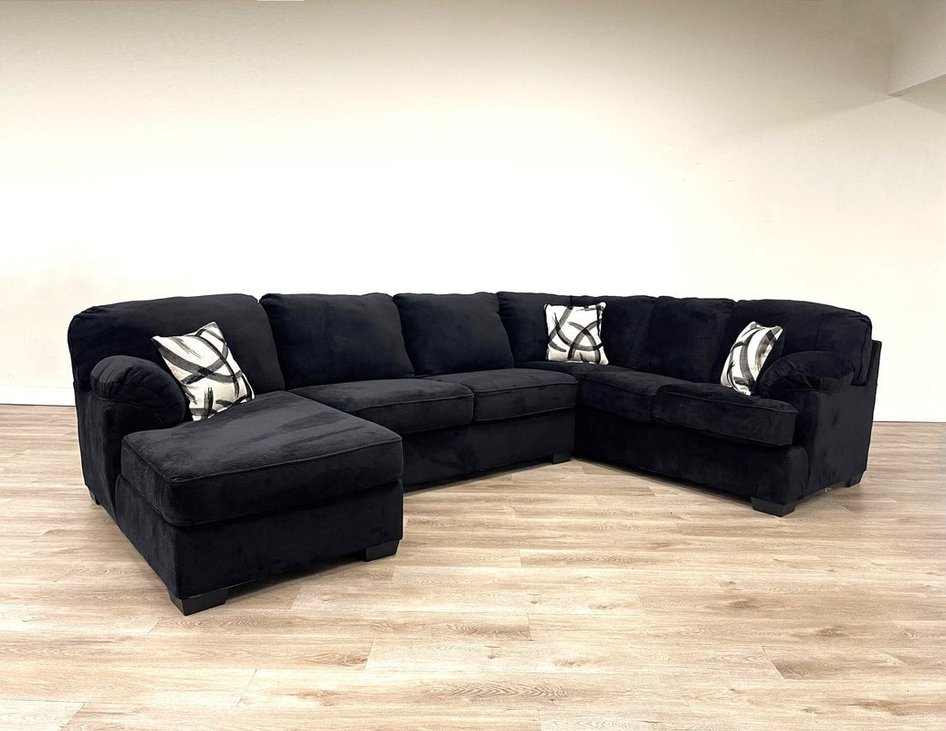 BRENTWOOD BLACK SECTIONAL - Pay On Delivery $1,110.00