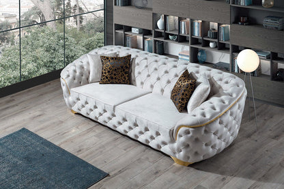 Lupino Ivory Velvet Sofa & Loveseat - Pay On Delivery $1,590.00