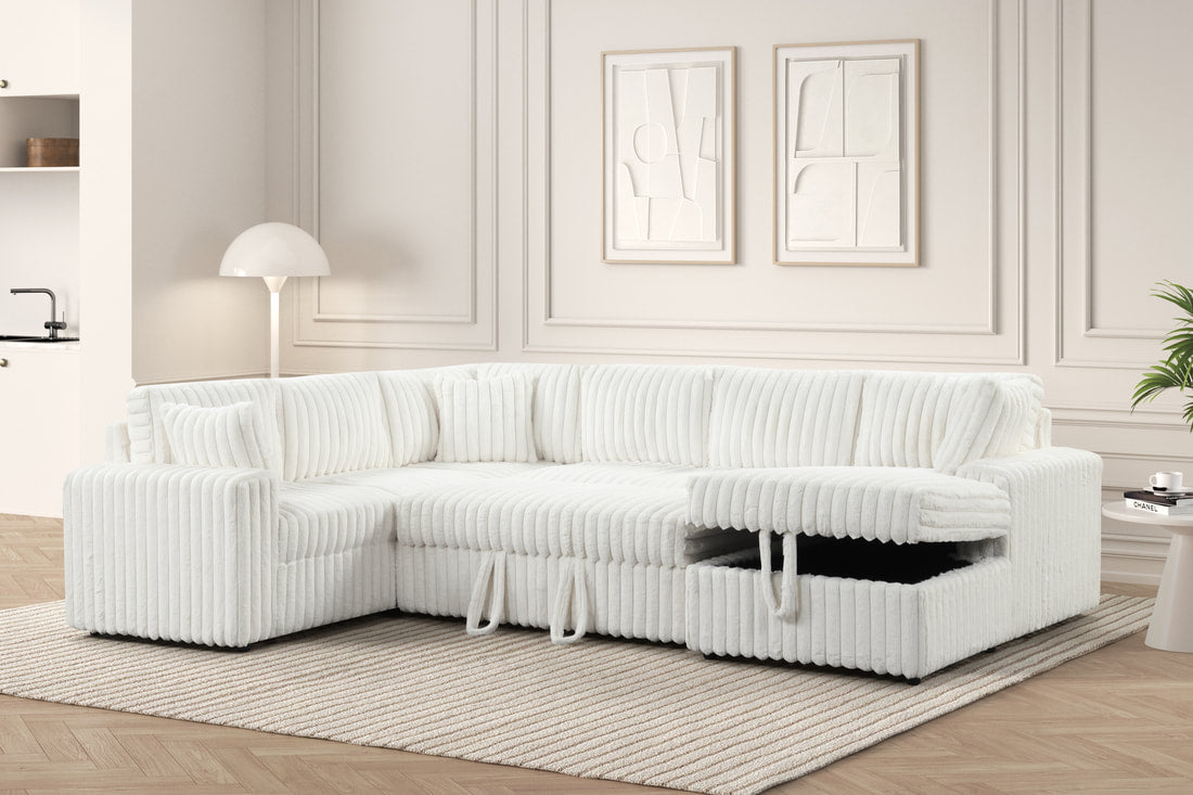 Beige Sectional with Pull-Out Bed - Pay On Delivery $1,180.00