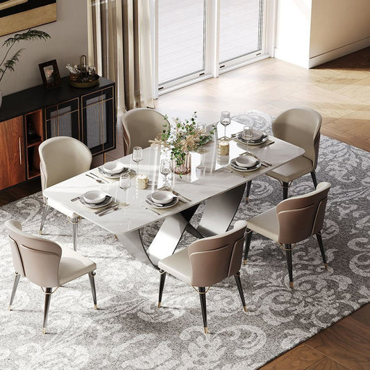 Amara Table (Glossy White) 6 Chair - Pay On Delivery $1,490.00