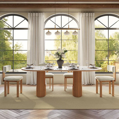 Silvo 79" Table (Glossy White) 6 Chair - Pay On Delivery $1,450.00