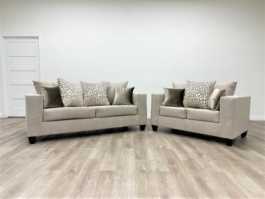 110 Hollywood Beige Sofa & Loveseat - Pay On Delivery $640.00