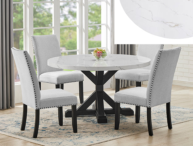 1319RD-5P VARLEY ROUND MARBLE DINING - Pay On Delivery $640.00