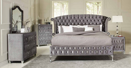 Diamond Palace Gray Bedroom Set Queen