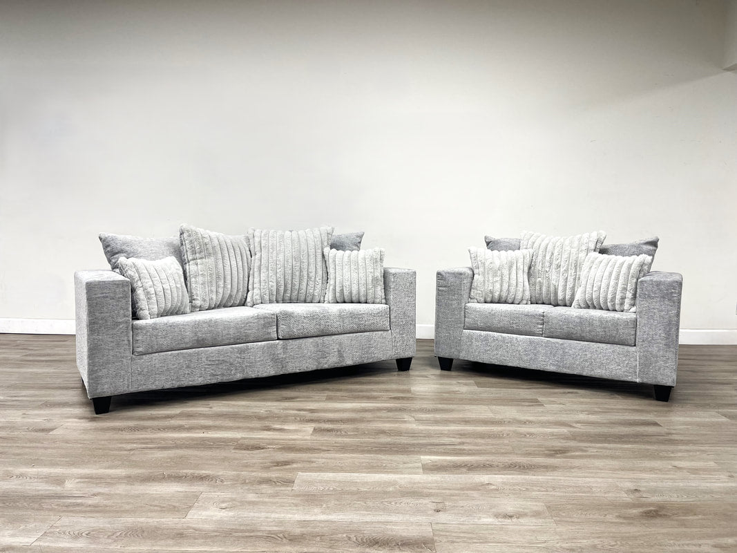 410-2PC-GRAY Sofa and Loveseat Set - Pay On Delivery $700.00