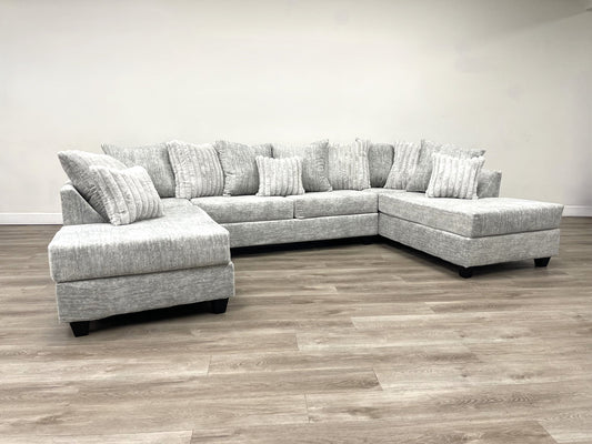 Gray Double Chaise Sectional - Pay On Delivery $1,070.00