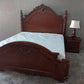Solid Wooden Castle King Bed W/Mattress & Box Springs + Nightstand