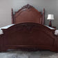 Solid Wooden Castle King Bed W/Mattress & Box Springs + Nightstand
