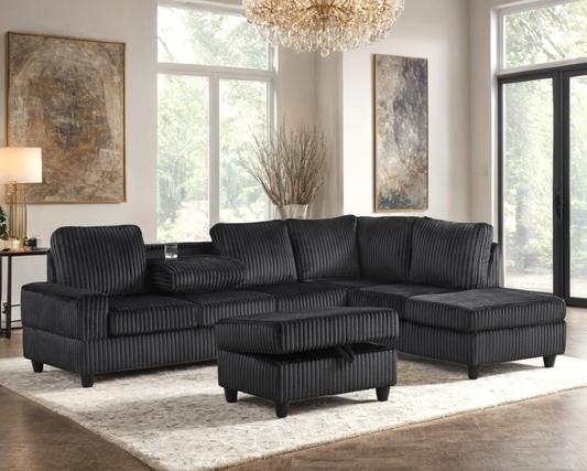 48Heights Reversible Sectional + Ottoman - Pay On Delivery $680.00