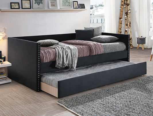 5321BK-SET SADIE BLACK VELVET DayBed - Pay On Delivery $380.00