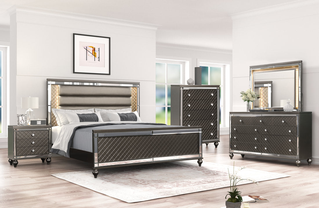 Stars Charcoal King - 5PC Bedroom