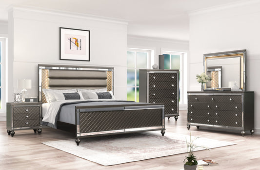 Stars Charcoal  Queen - 5PC Bedroom