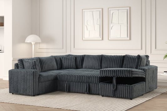 Black Sectional with Pull-Out Bed - Pay On Delivery $1,290.00