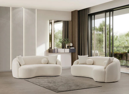 Bonita Ivory Boucle Sofa 91" & Loveseat 81" - Pay On Delivery $1,590.00
