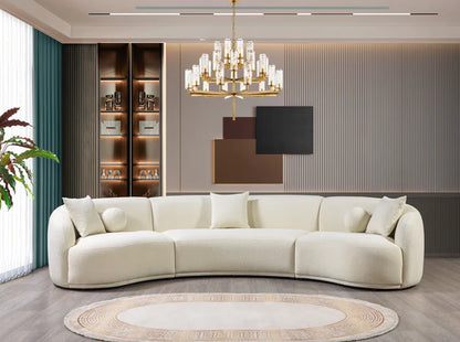 Bonita Ivory Boucle 3-Piece Curved 138" - Pay On Delivery $1,570.00