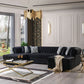 Lauren Black Velvet Double Chaise - Pay On Delivery $1,675.00