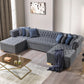 Lauren Gray Velvet Double Chaise - Pay On Delivery $1,675.00