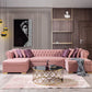 Lauren Pink Velvet Double Chaise - Pay On Delivery $1,675.00