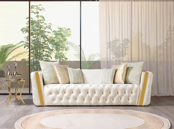 Fanci Ivory Velvet Sofa 94" & Loveseat 82" Pay On Delivery $1,820.00