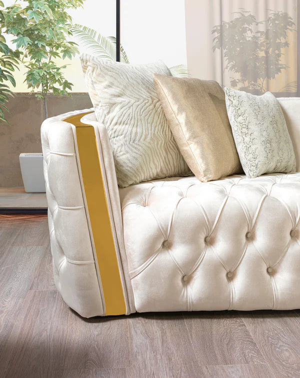 Fanci Ivory Velvet Sofa 94" & Loveseat 82" - $1,590.00 Ottoman Included