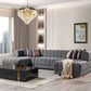 Ariana Gray Velvet Double Chaise - Pay On Delivery $1,675.00