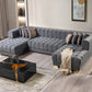 Ariana Gray Velvet Double Chaise - Pay On Delivery $1,675.00