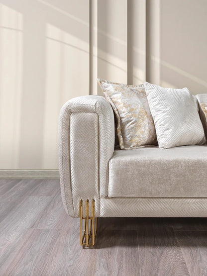 Santana Ivory Velvet Sofa 89" & Loveseat 69" Pay On Delivery $1,520.00