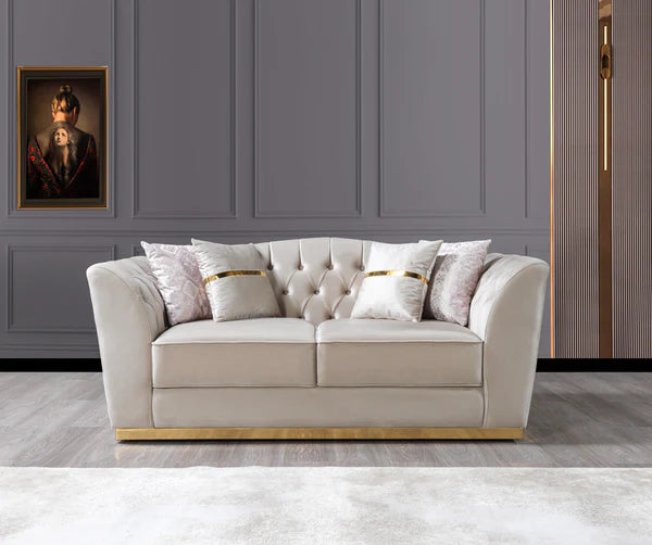 Milena Ivory Velvet Sofa 93" & Loveseat 73"Pay On Delivery $1,490.00