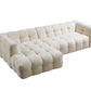 Ivy Ivory Boucle LAF 110" Sectional - Pay On Delivery $1,410.00